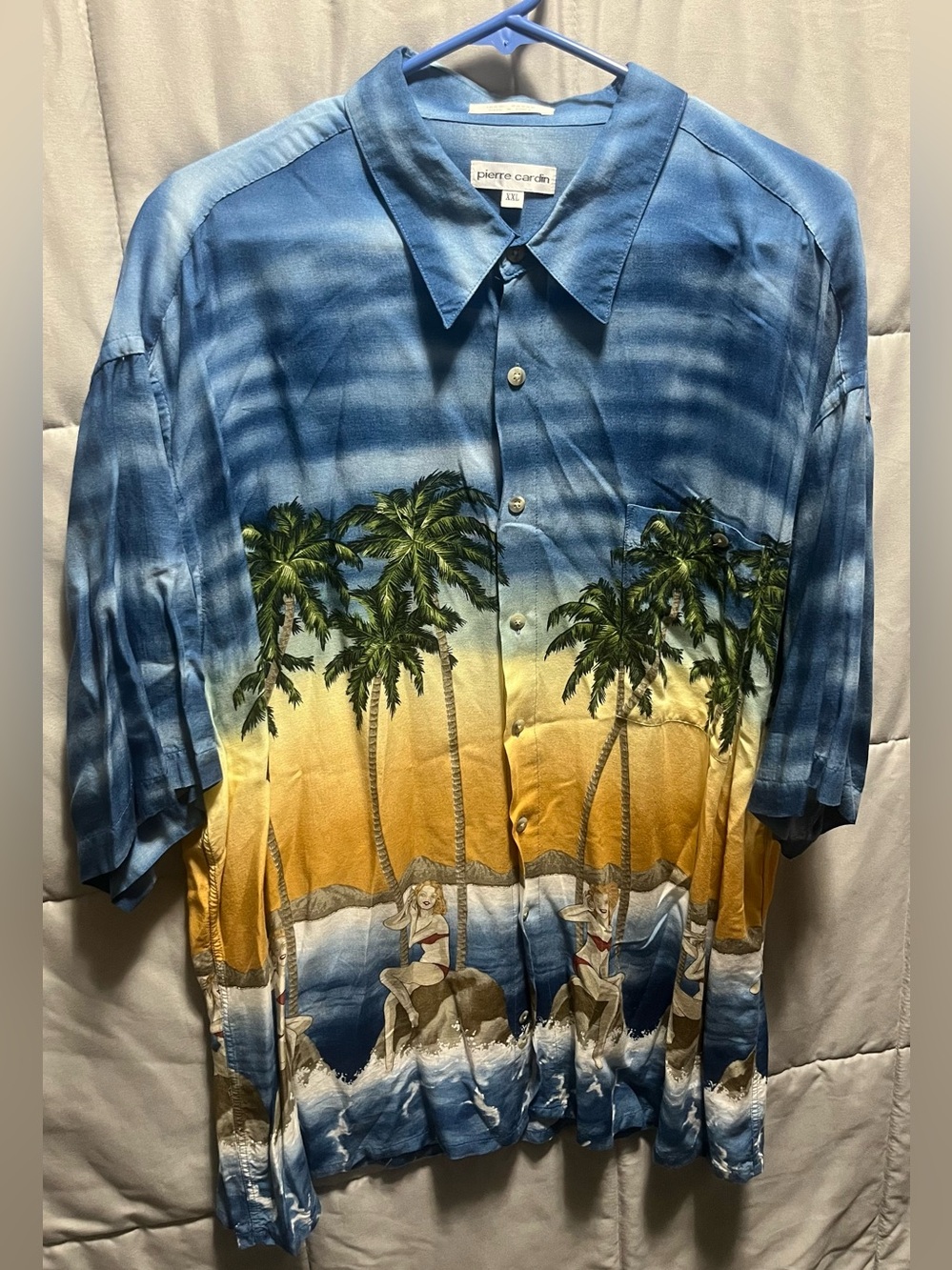 Vintage Men’s Pierre Cardin Size XXL Tropical Hawaiian Shirt Hula Dancers